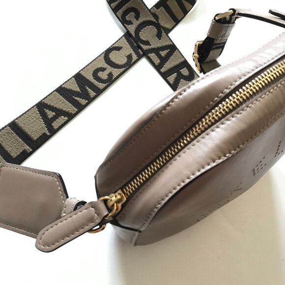 Stella McCartney Logo Camera Bag Crossbody Purse Womens Moss Taupe Vegan Leather - Picture 10 of 16